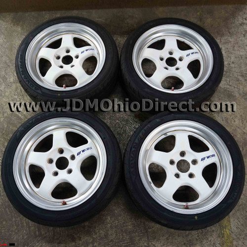 JDM WORK Meister S1 16" 5x114 Wheel and Tire Set 